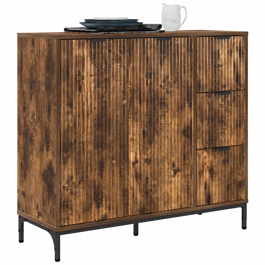 Credenza Rovere fumÃ© 89,5 x 33 x 82 cm Legno multistrato