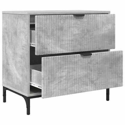 Comodino Grigio cemento 63.5 x 36 x 61 cm Legno multistrato