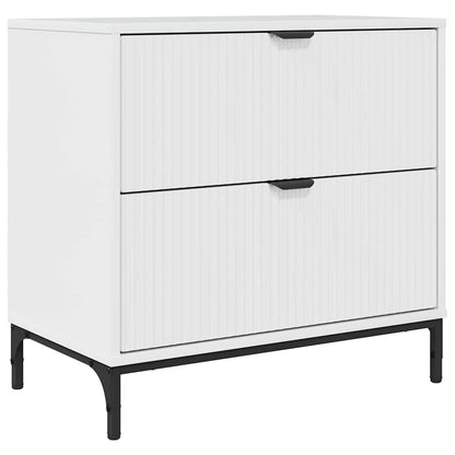 Comodino Bianco lucido 63.5 x 36 x 61 cm Legno multistrato
