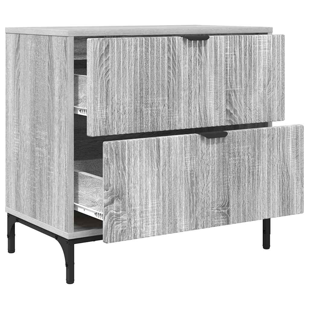 Comodino Grigio sonoma 63.5 x 36 x 61 cm Legno multistrato