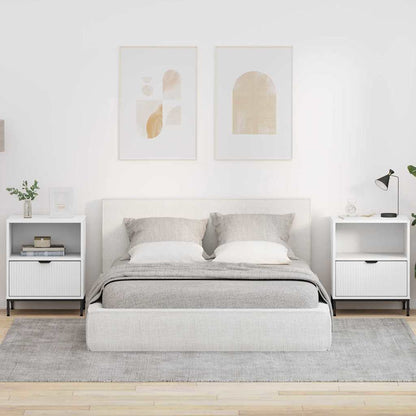 Armadio da Notte 2 pcs Bianco 49 x 36 x 61 cm Legno multistrato