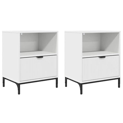 Armadio da Notte 2 pcs Bianco 49 x 36 x 61 cm Legno multistrato