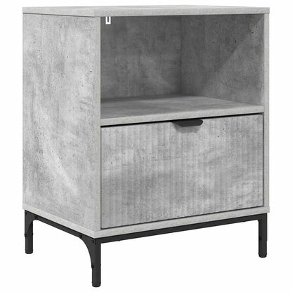Armadio da Notte con cassetto Grigio cemento 49 x 36 x 61 cm