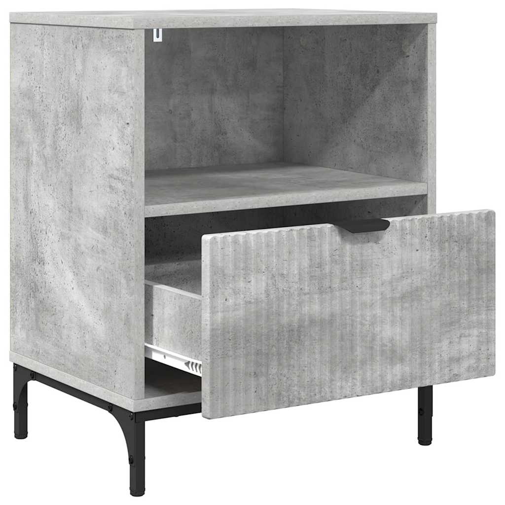 Armadio da Notte con cassetto Grigio cemento 49 x 36 x 61 cm