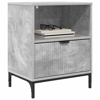 Armadio da Notte con cassetto Grigio cemento 49 x 36 x 61 cm