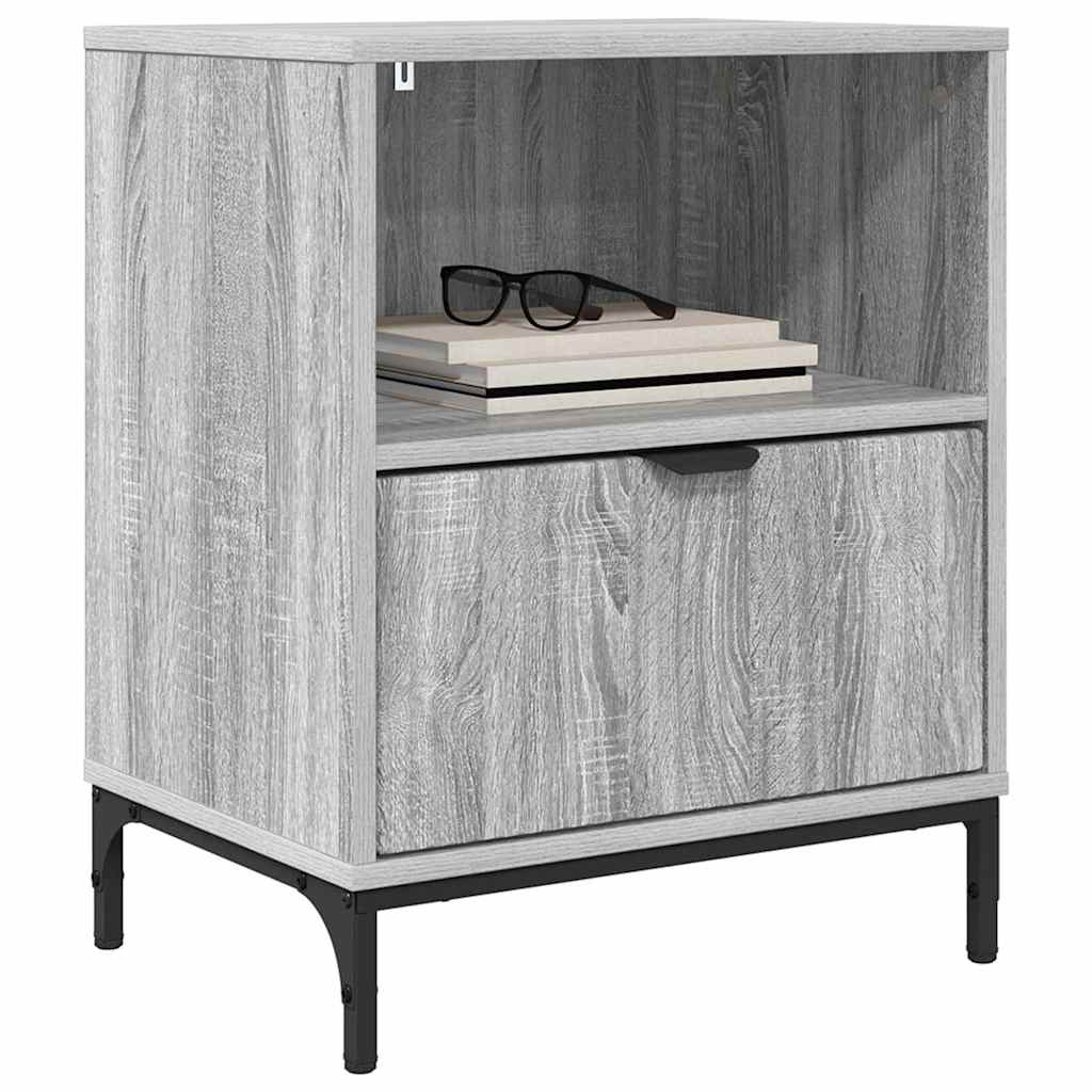 Armadio da Notte con cassetto Grigio sonoma 49 x 36 x 61 cm