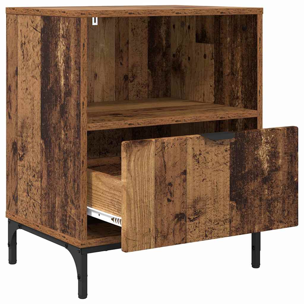 Armadio da Notte con cassetto Legno vecchio 49 x 36 x 61 cm
