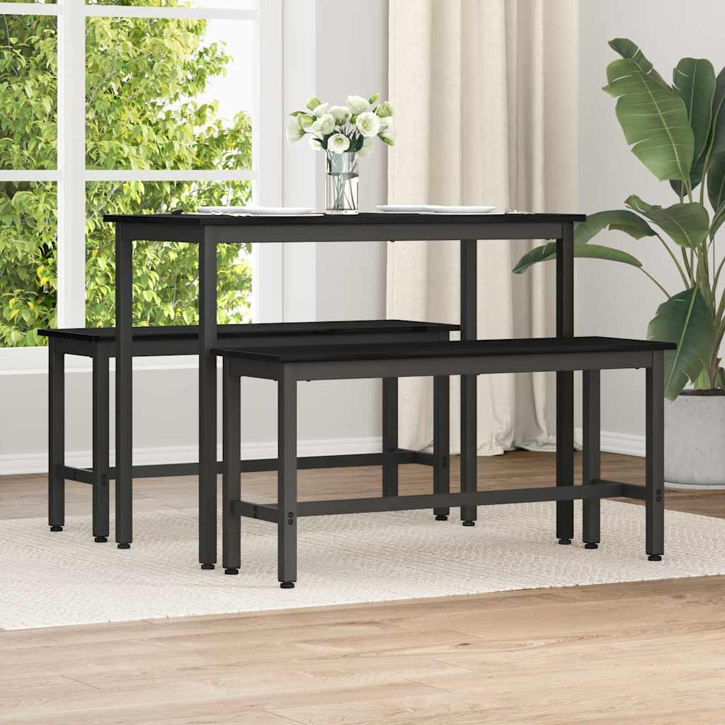 Panchina da pranzo Rovere Nero 100 x 32,5 x 48,5 cm