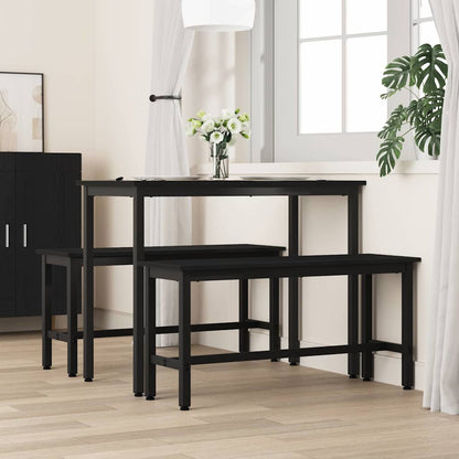 Panchina da pranzo 2 pcs Rovere Nero 100 x 32,5 x 48,5 cm