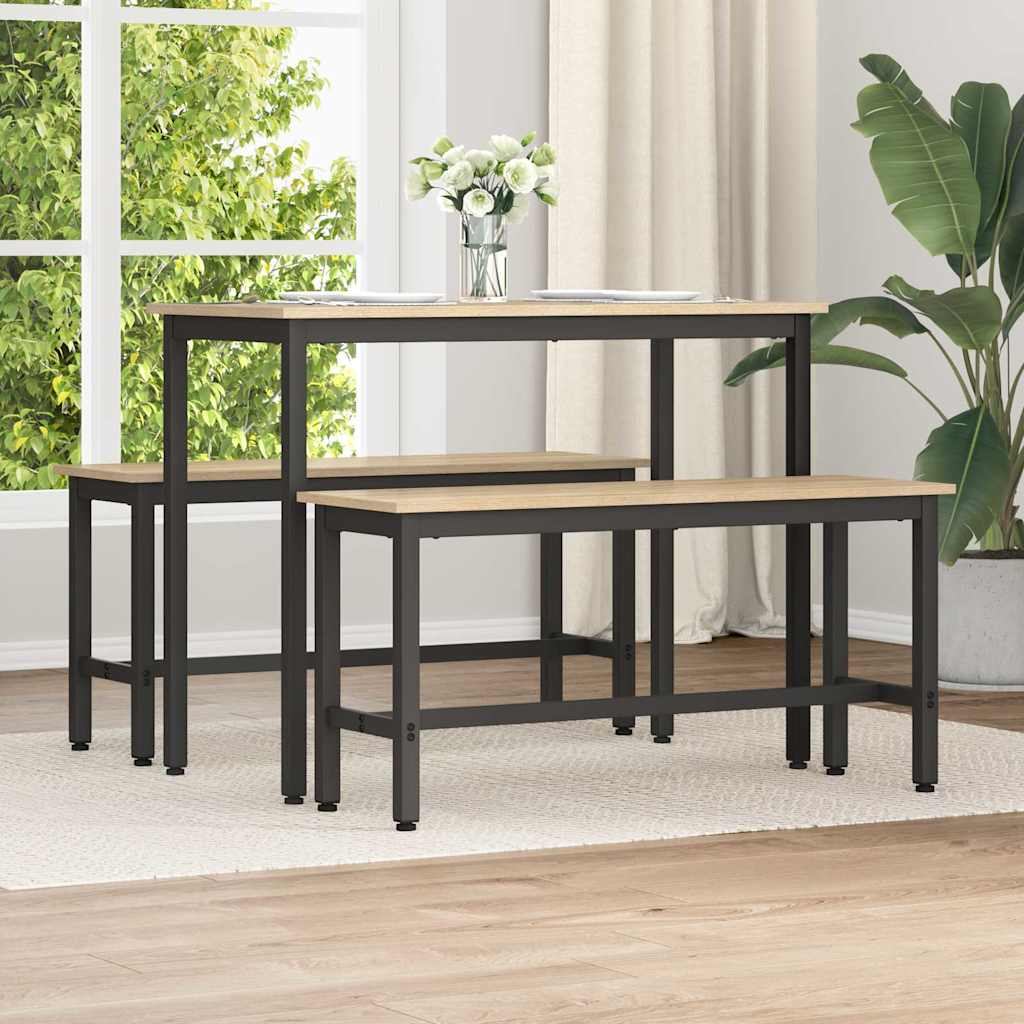 Panchina da pranzo 2 pcs Rovere Sonoma 100 x 32,5 x 48,5 cm
