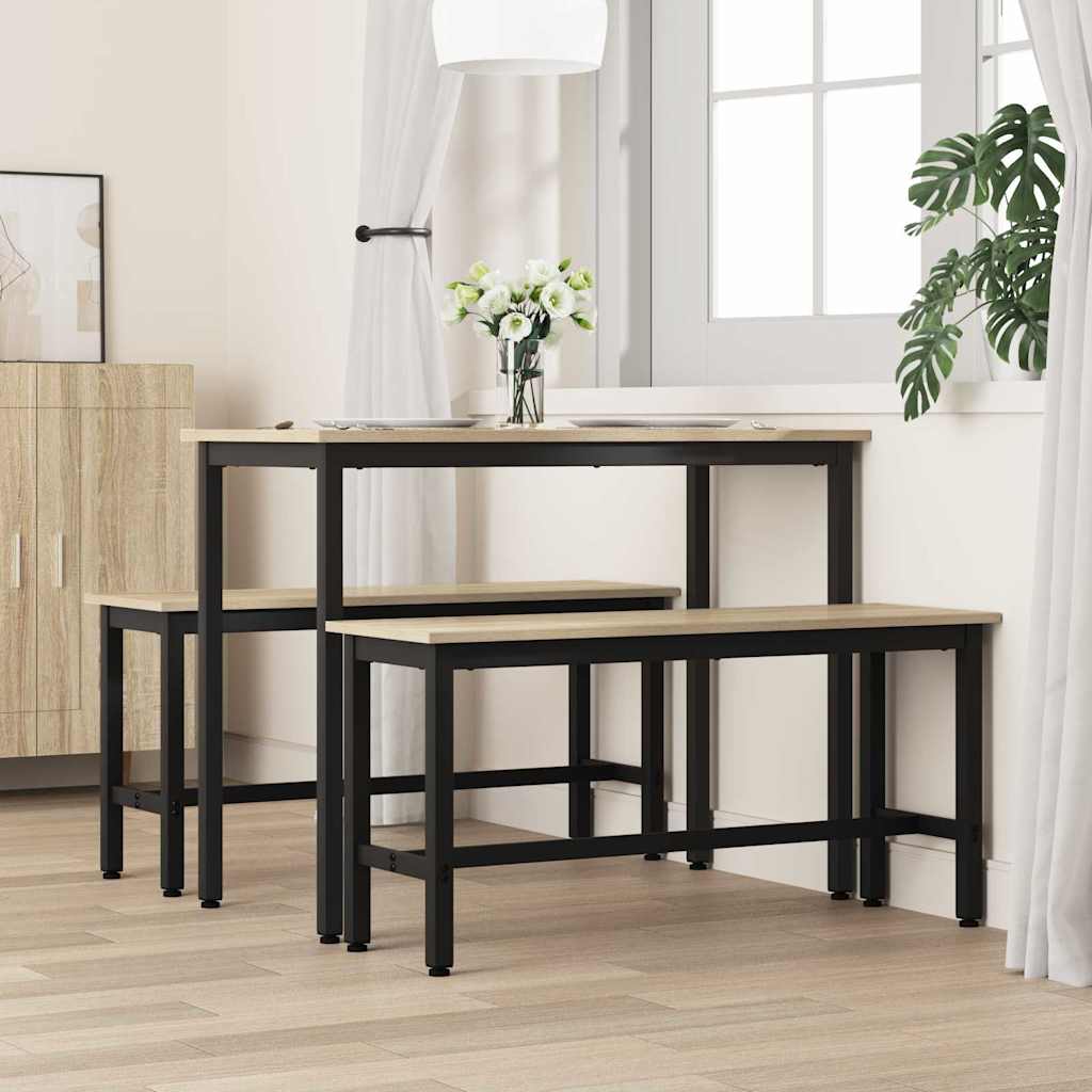 Panchina da pranzo 2 pcs Rovere Sonoma 100 x 32,5 x 48,5 cm
