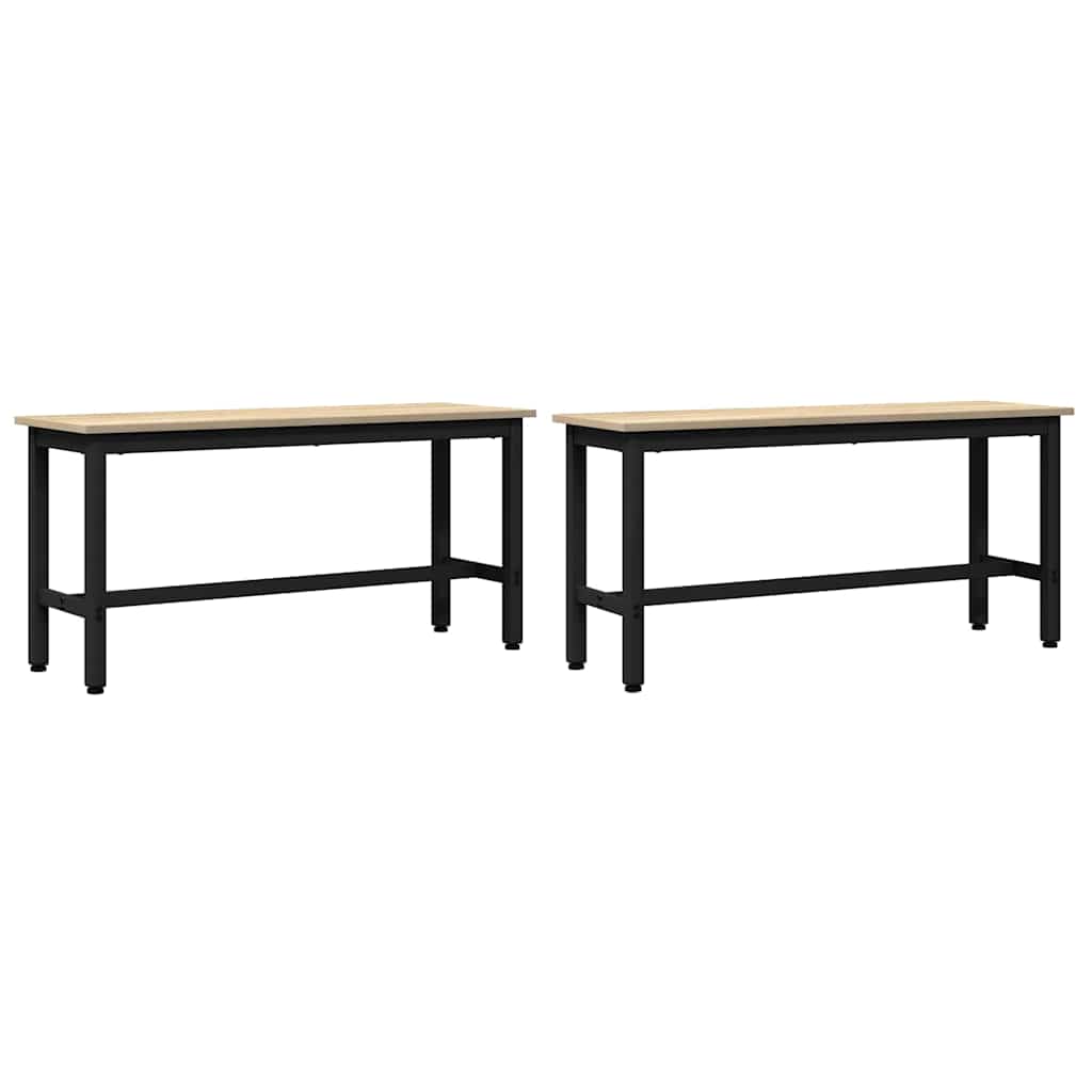Panchina da pranzo 2 pcs Rovere Sonoma 100 x 32,5 x 48,5 cm