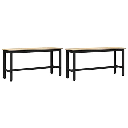 Panchina da pranzo 2 pcs Rovere Sonoma 100 x 32,5 x 48,5 cm