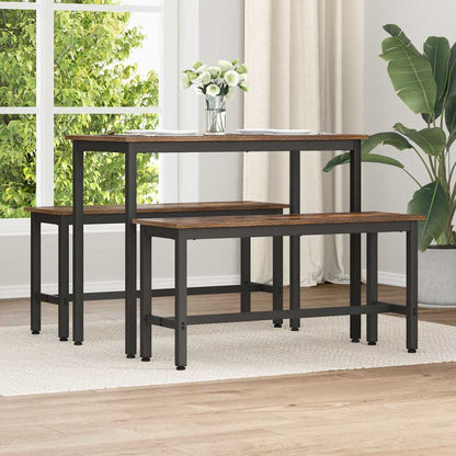 Panchina da pranzo 2 pcs Rovere fumÃ© 100 x 32,5 x 48,5 cm