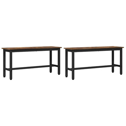 Panchina da pranzo 2 pcs Rovere fumÃ© 100 x 32,5 x 48,5 cm