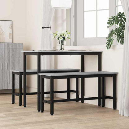Panchina da pranzo 2 pcs Grigio Sonoma 100 x 32,5 x 48,5 cm