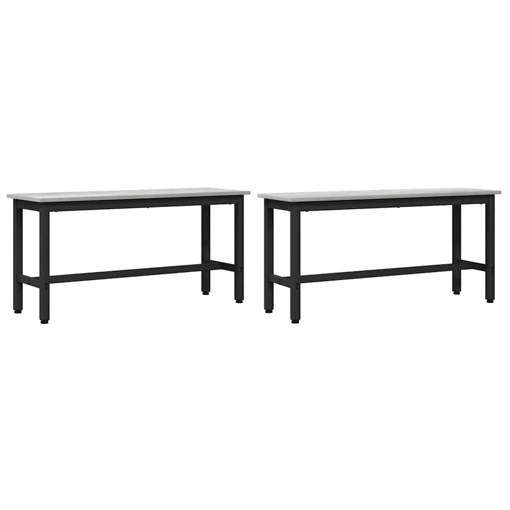 Panchina da pranzo 2 pcs Grigio Sonoma 100 x 32,5 x 48,5 cm