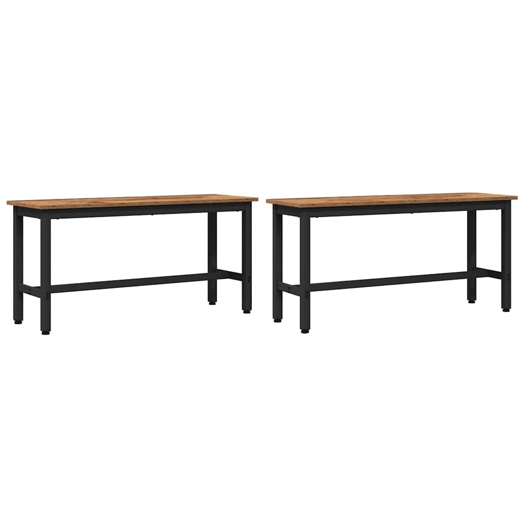 Panchina da pranzo 2 pcs Legno vecchio 100 x 32,5 x 48,5 cm
