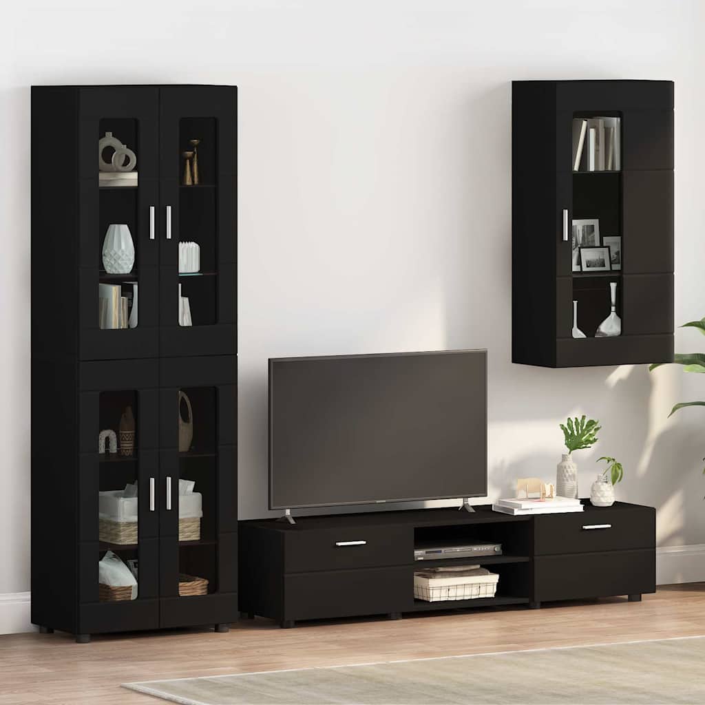Armadio in Legno Nero 50 x 29 x 100 cm Legno multistrato