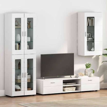 Armadio in Legno Bianco Lucido 50 x 29 x 100 cm