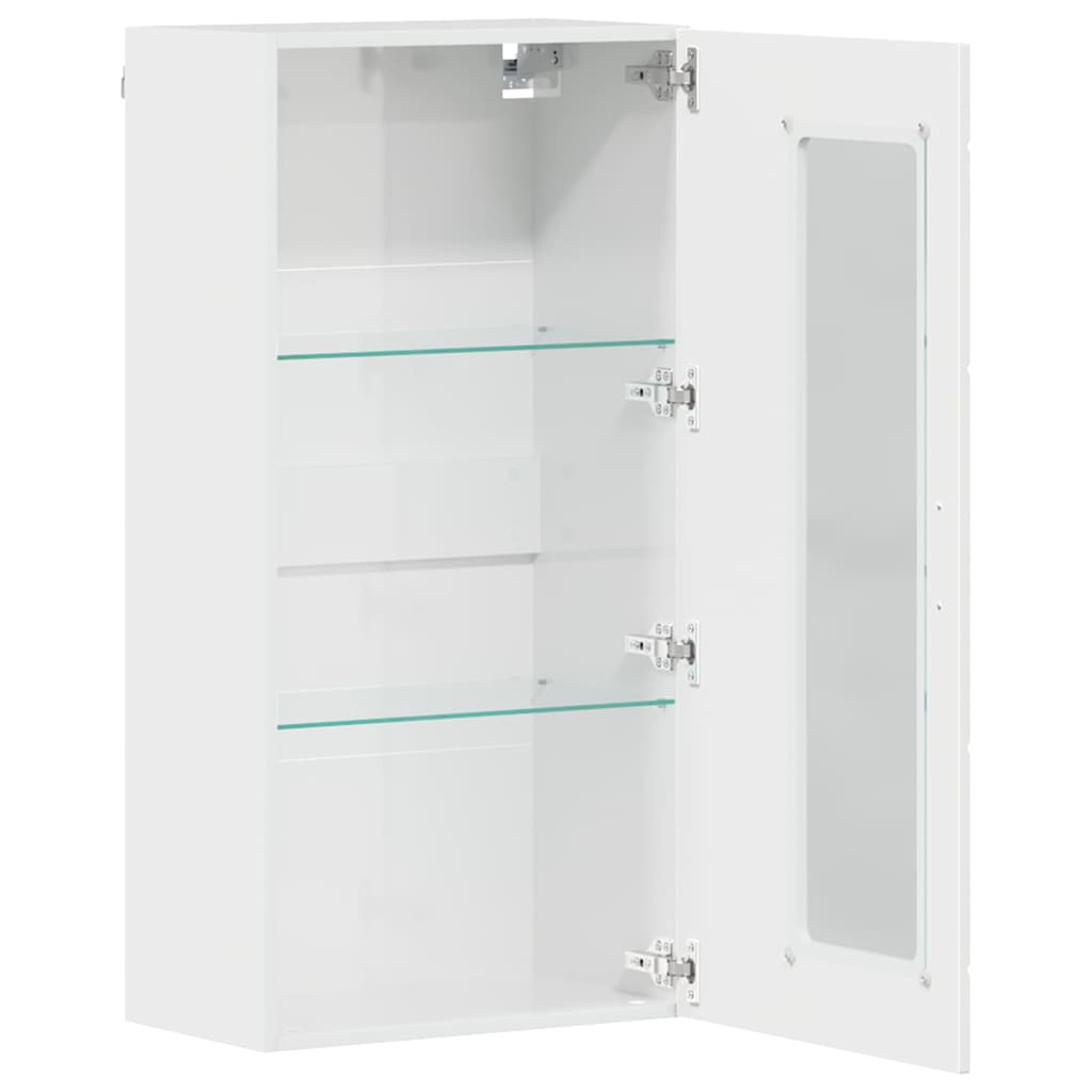 Armadio in Legno Bianco Lucido 50 x 29 x 100 cm