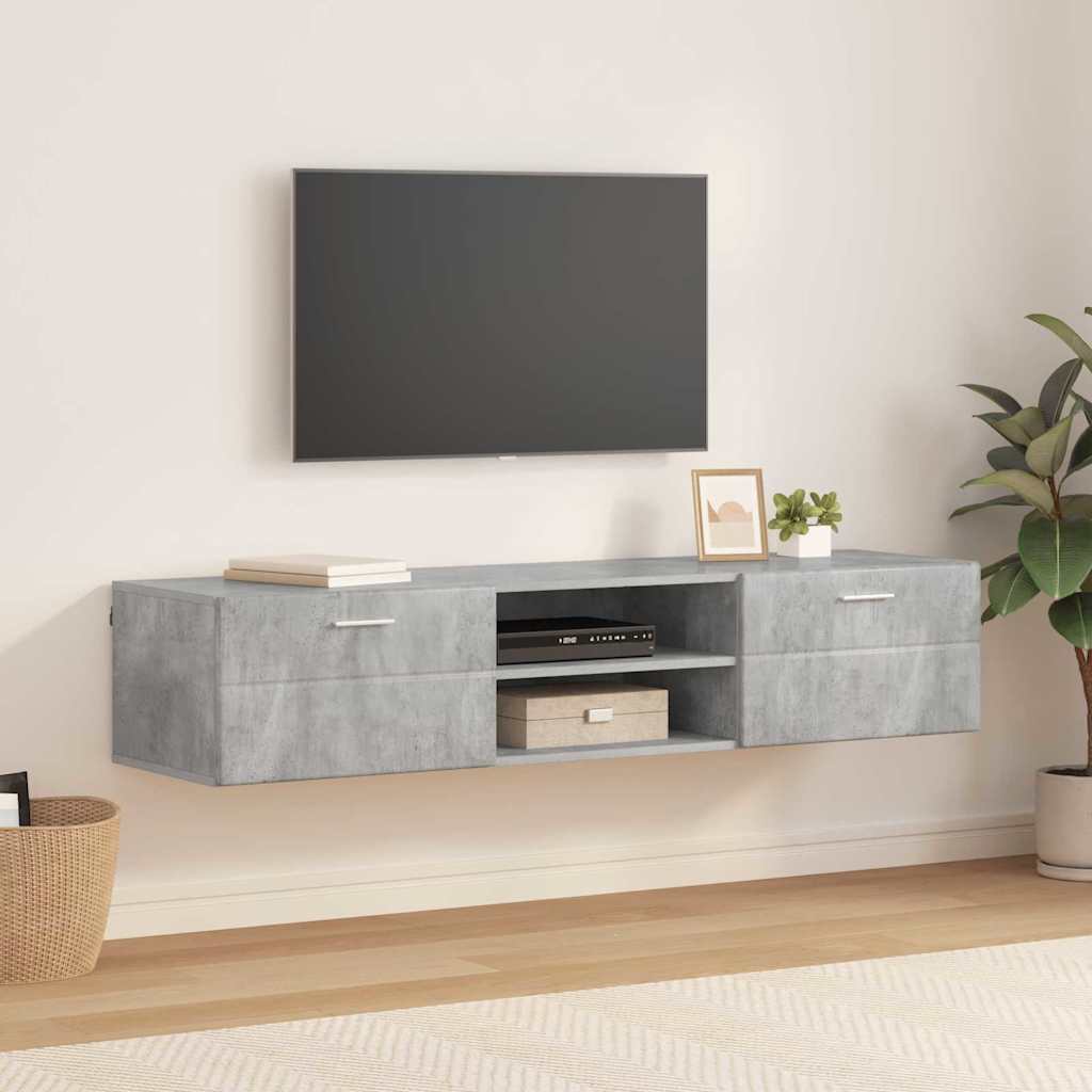 Armadio in Legno con cassetto Grigio cemento 150 x 39 x 30 cm