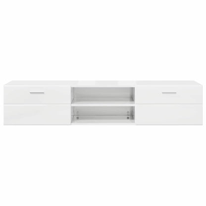 Armadio in Legno con cassetto Bianco Lucido 150 x 39 x 30 cm