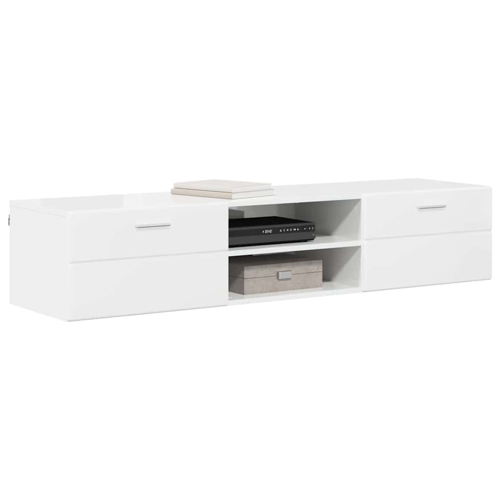 Armadio in Legno con cassetto Bianco Lucido 150 x 39 x 30 cm