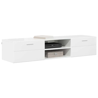 Armadio in Legno con cassetto Bianco Lucido 150 x 39 x 30 cm