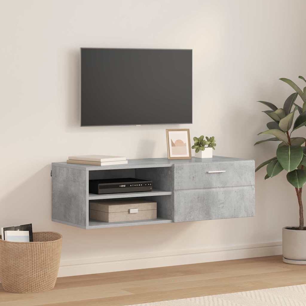 Armadio in Legno con cassetto Grigio cemento 100,5 x 39 x 30 cm