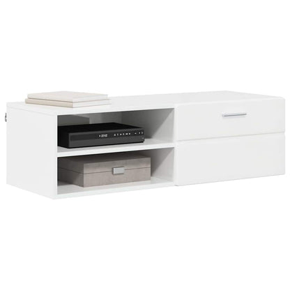 Armadio in Legno con cassetto Bianco Lucido 100,5 x 39 x 30 cm