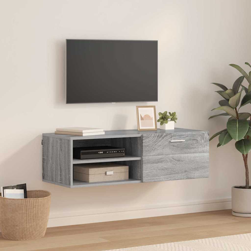 Armadio in Legno con cassetto Grigio Sonoma 100,5 x 39 x 30 cm