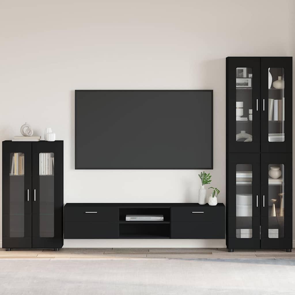 Credenza FLORIN Nero 55,5 x 29 x 103 cm Legno multistrato