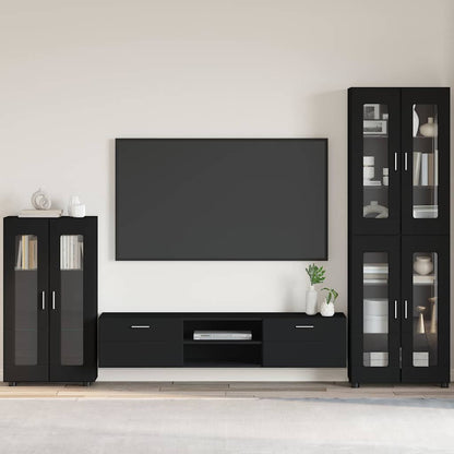 Credenza FLORIN Nero 55,5 x 29 x 103 cm Legno multistrato