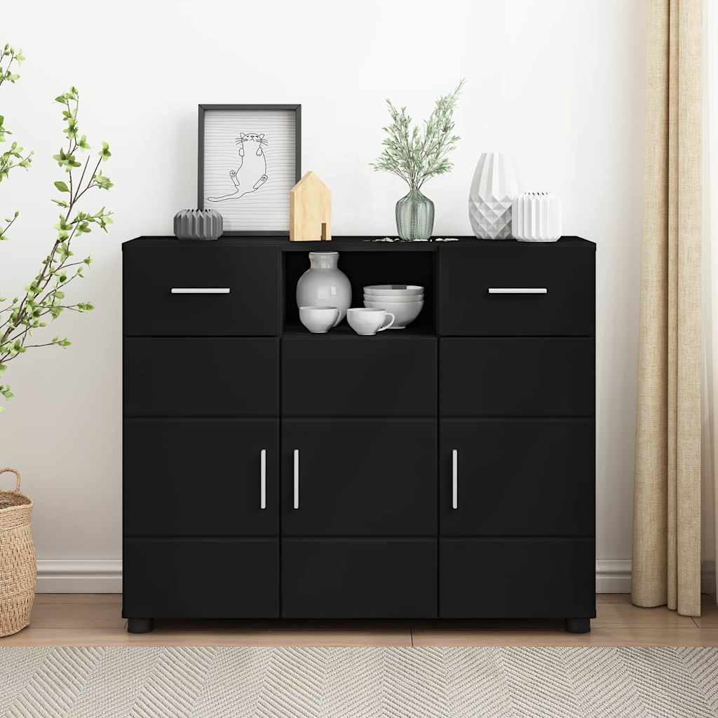 Armadio in Legno Nero 88,5 x 30,5 x 73 cm Legno multistrato