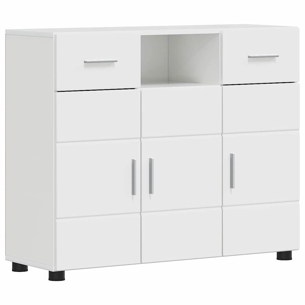 Armadio in Legno con cassetto Bianco Lucido 88,5 x 30,5 x 73 cm