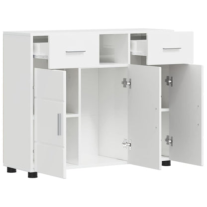 Armadio in Legno con cassetto Bianco Lucido 88,5 x 30,5 x 73 cm