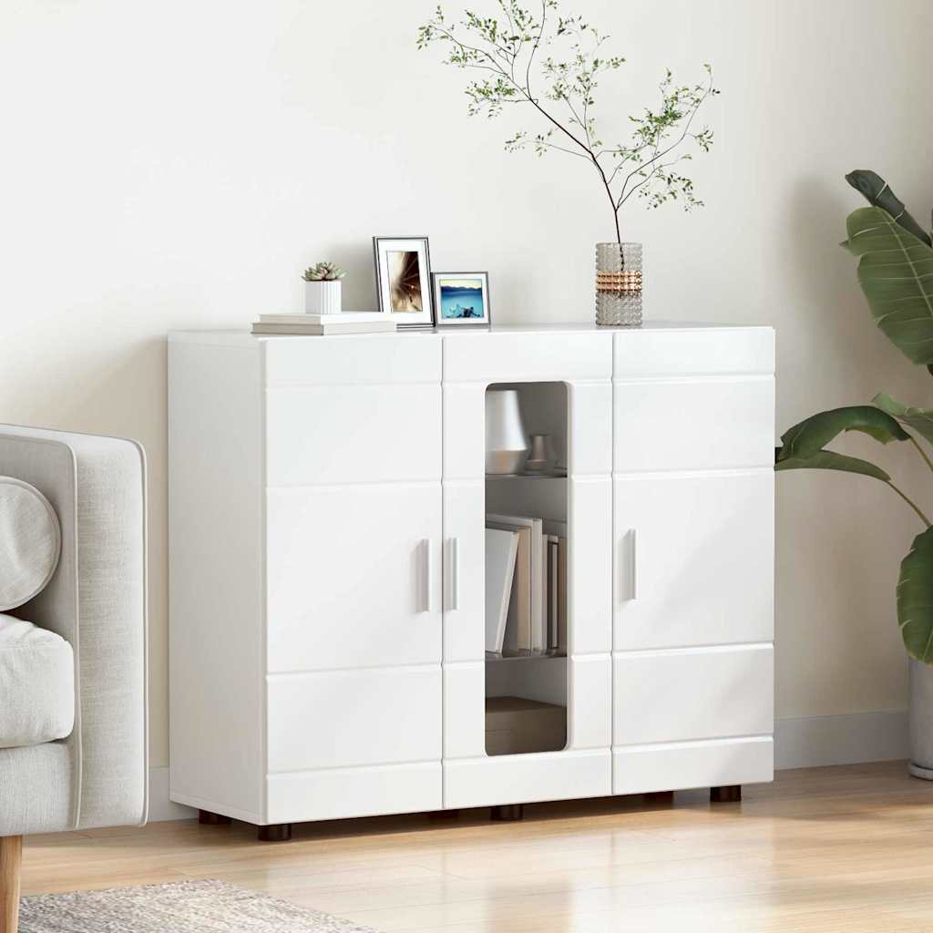 Armadio in Legno Bianco Lucido 88,5 x 30,5 x 73 cm
