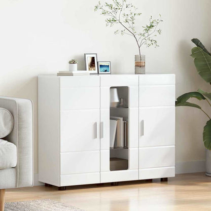 Armadio in Legno Bianco Lucido 88,5 x 30,5 x 73 cm