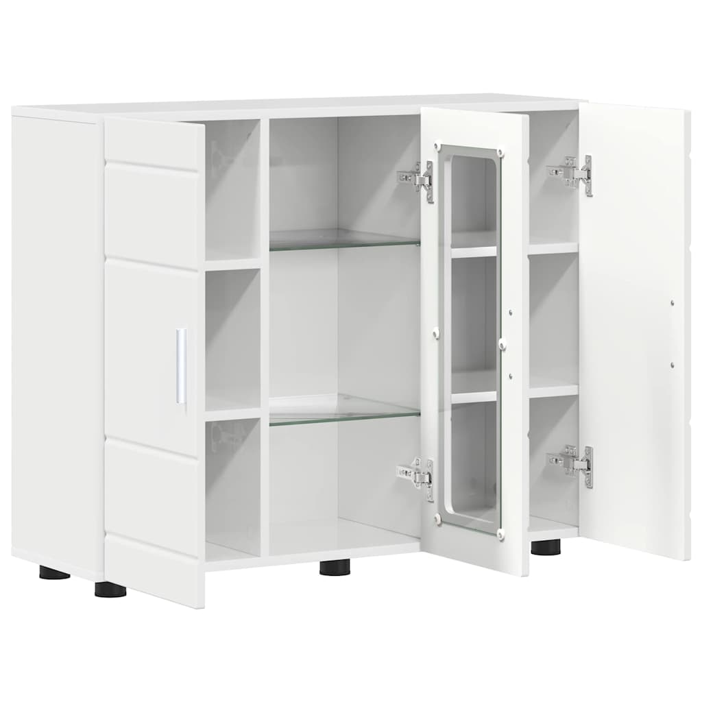 Armadio in Legno Bianco Lucido 88,5 x 30,5 x 73 cm