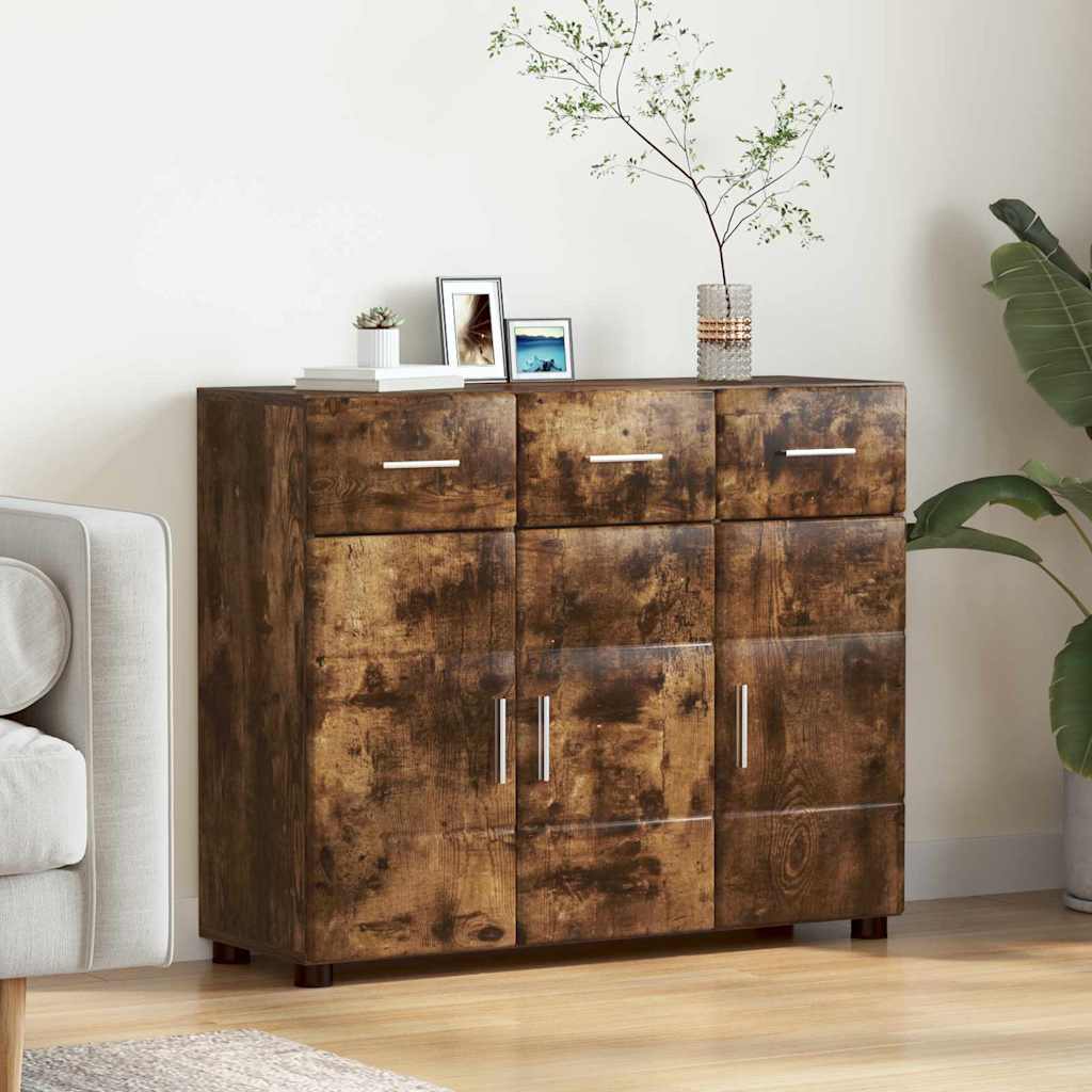 Credenza con lo scaffale FLORIN Rovere fumÃ© 88,5 x 30,5 x 73 cm