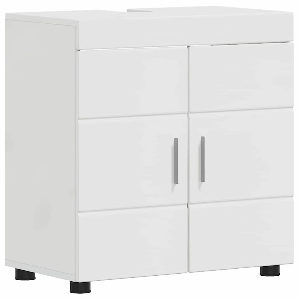 Set di Armadi da Bagno TULUM Bianco Lucido 60 x 34 x 63 cm