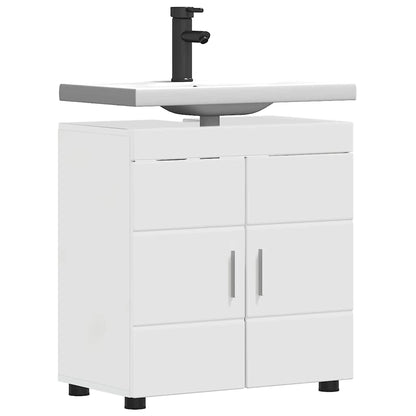 Set di Armadi da Bagno TULUM Bianco Lucido 60 x 34 x 63 cm
