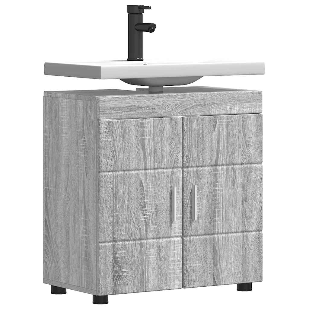 Set di Armadi da Bagno TULUM Grigio Sonoma 60 x 34 x 63 cm
