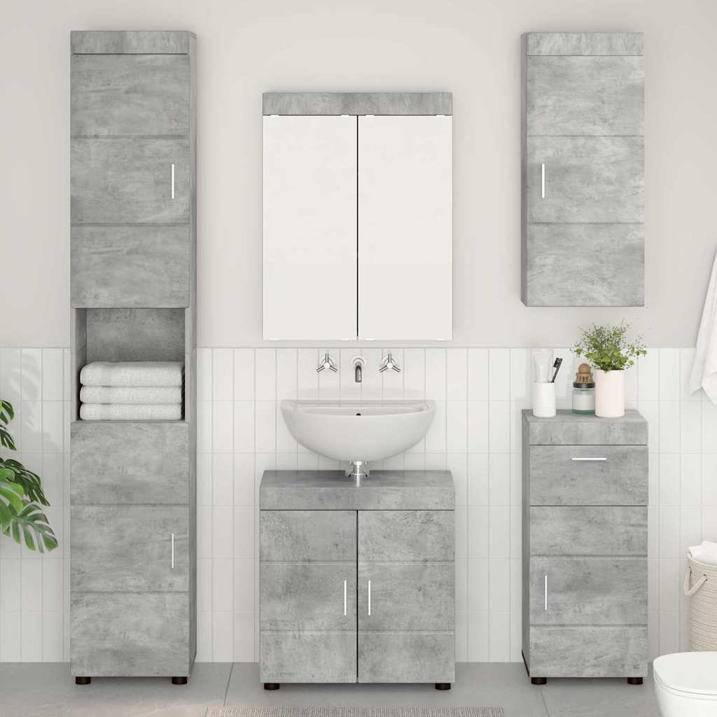 Armadio da bagno a muro TULUM Grigio cemento 37 x 24,5 x 86 cm