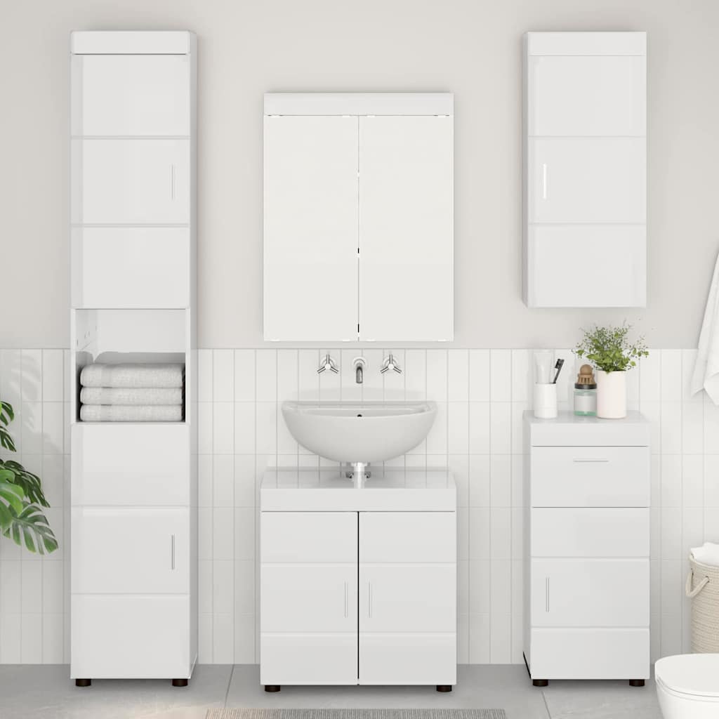 Armadio da bagno a muro TULUM Bianco Lucido 37 x 24,5 x 86 cm