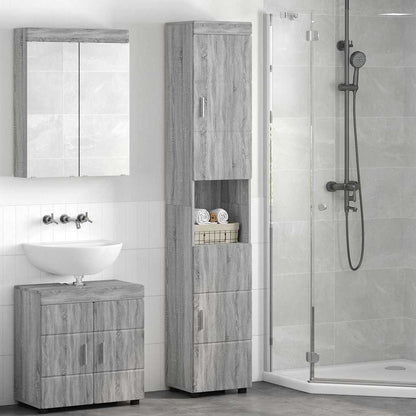 Set di Armadi da Bagno TULUM Grigio Sonoma 37 x 31,5 x 203 cm
