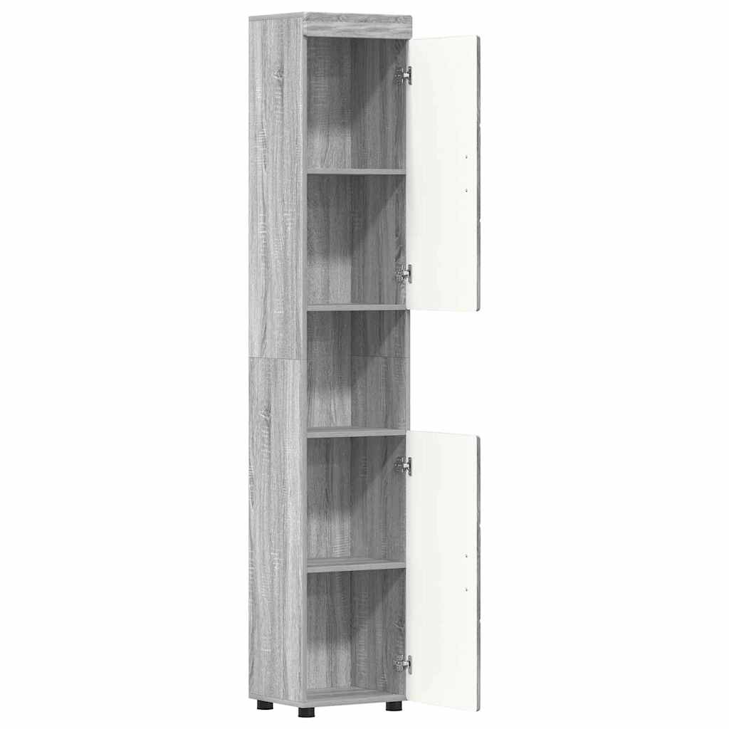 Set di Armadi da Bagno TULUM Grigio Sonoma 37 x 31,5 x 203 cm
