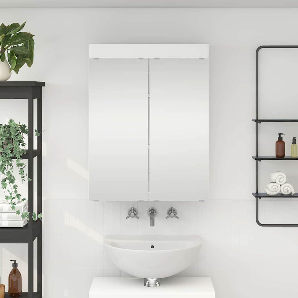 Mobiletto per specchio da bagno TULUM Bianco 60 x 16,5 x 78 cm
