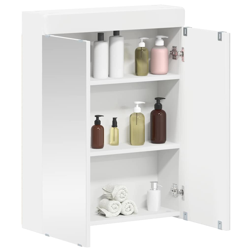 Mobiletto per specchio da bagno TULUM Bianco 60 x 16,5 x 78 cm